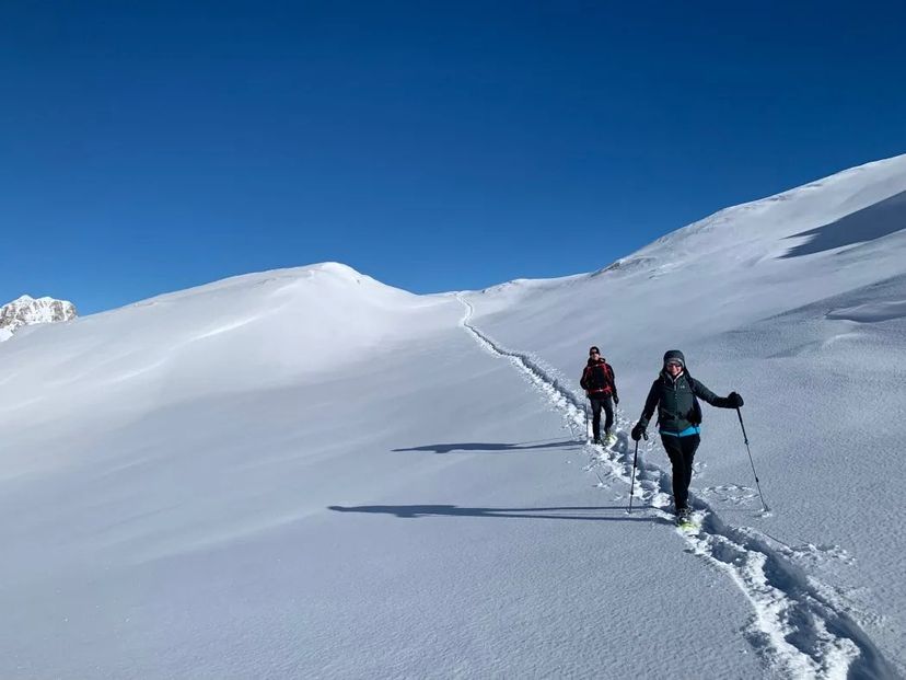 itinerario scialpinistico verso Cima Roma, sulle Dolomiti di Brenta