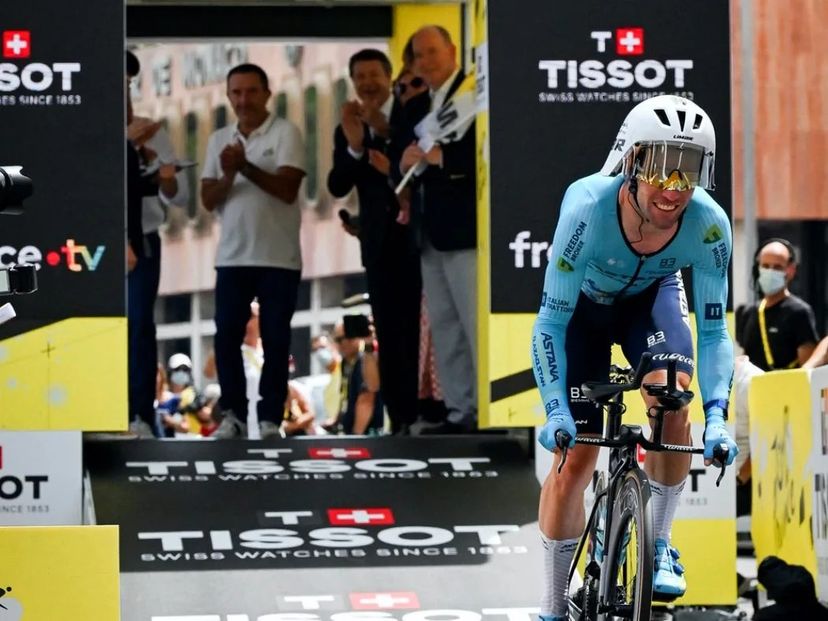 Mark Cavendish alla partenza dell'ultima tappa del Tour a Monaco