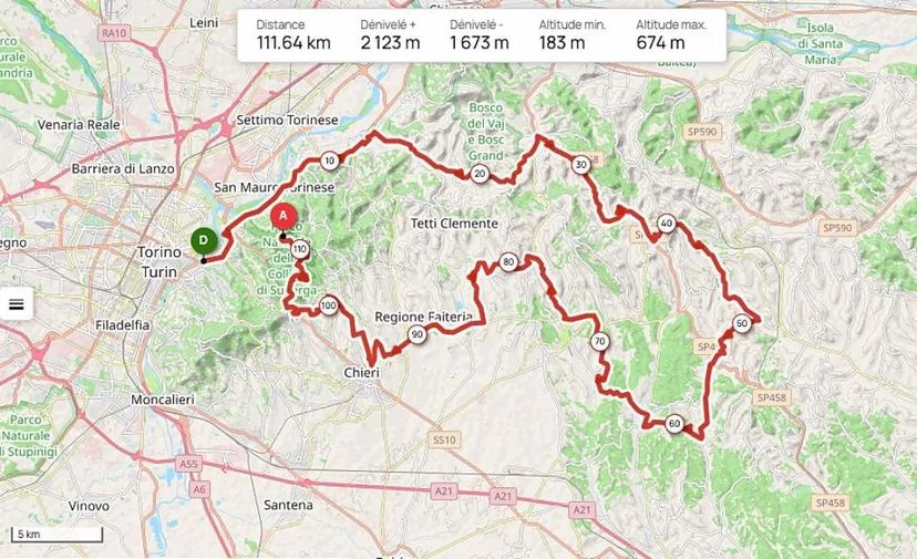 mappa percorso granfondo briko torino