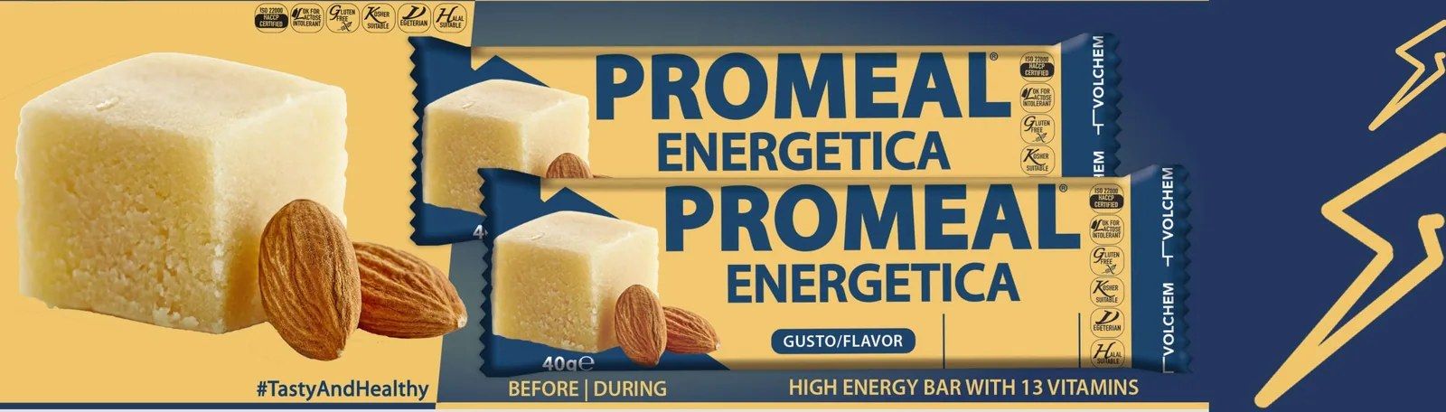Volchem Promeal Energetica, nuova barretta a base di pasta di mandorle